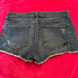 Express Blue Jean Shorts Distressed Frayed Hem